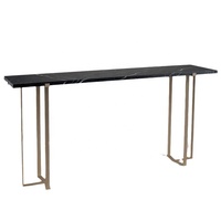 Table d'entrée rectangulaire pour hôtel, Table d'entrée de luxe, en marbre, avec pieds en acier inoxydable