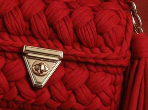 Bolso Rojo Trenzado Hecho a Mano, Estilo Bohemio Étnico, con Dos Correas de Perlas, Bolso de Hombro Boho, Tejido con Cordón de Algodón - Product Image 5