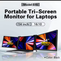 Moniteur portable multi-écrans OEM 14'' - Extension d'écran triple pour ordinateur portable, double écran pour jeux et usage professionnel