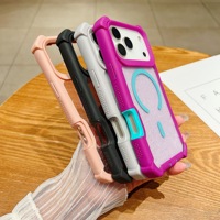 Coque Magnétique Scintillante pour iPhone 16 17 Pro Max 15 Antichoc Robuste avec Pare-chocs Détachable Anti-chute et Dos Transparent