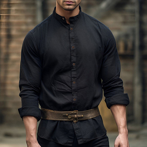 <span class=keywords><strong>Camisa</strong></span> de vestir con corbata para hombre al por mayor, lo último en diseños, camisas informales para hombre de oficina de negocios/ - Product Image 1