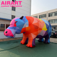 Hippopotame gonflable pour la décoration de campagnes publicitaires, élément décoratif