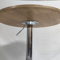 Table d'appoint ronde de restaurant de pub d'intérieur moderne à hauteur réglable Base en métal Table de bar portable à dessus en MDF facile à assembler
