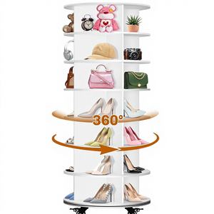 <span class=keywords><strong>Zapatero</strong></span> Giratorio de 7 Niveles con 4 Ruedas Universales, Diseño Giratorio de 360°, Multifuncional, Independiente, para Almacenamiento y Exhibición - Product Image 1