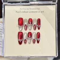 TSZS Vente en gros Faux ongles à presser faits main en acrylique, gaufrés 3D, réutilisables, forme cercueil moyenne pour femmes