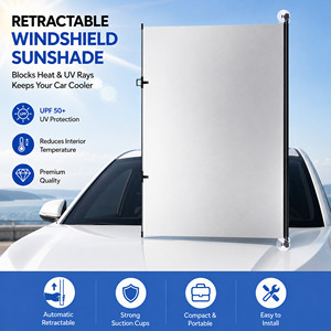 Auto <b>Car</b> Sunshade Automatic Retractable Windshield Curtain <b>Car</b> Umbrella Reflective Cooling Interior - Product Image 6