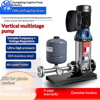 Pompa Booster Frekuensi Variabel Baja Tahan Karat Lingxiao Vertikal Multi-Tahap Sentrifugal 380V Tekanan Konstan Sekunder OEM