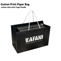 Sacs en papier de grande taille avec poignées, imprimés avec un logo personnalisé, pour l'emballage de chaussures en cuir pour hommes, chaussures de sport