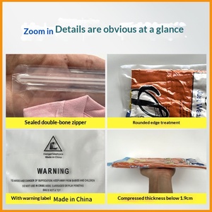 Sac sous vide transparent en PE pour vêtements, t-shirts, avec fermeture éclair, auto-scellant, <span class=keywords><strong>anti</strong></span>-étouffement, FBA - Product Image 2