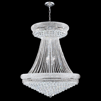Lustre en cristal multicouche de luxe pour la décoration intérieure, lampes LED contemporaines, éclairage de salle de banquet, chrome