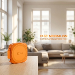 Chargeur sans fil magnétique 25W avec câble Type-C rétractable de 70 cm, chargeur rapide portable - Product Image 4