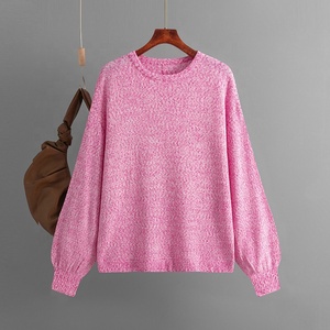 Nuova Moda Europea e Americana Autunno Inverno 2025: Maglione Pullover Lavorato a <span class=keywords><strong>Maglia</strong></span> a Collo Tondo, Vestibilità Ampia, Tinta Unita per Donna - Product Image 5