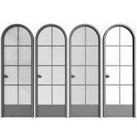 Porte vitrée à cadre en aluminium français antique Porte battante simple ou double ouverte pour pièces intérieures