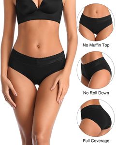 Mới Đầy Đủ Bảo Hiểm Mềm Ren Dây Thắt Lưng Của Phụ Nữ Đồ Lót Cao Eo Hai Lớp Thoáng Khí Phụ Nữ Bông Quần Lót - Product Image 2