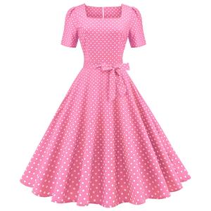 Robes d'été pour femmes de style <span class=keywords><strong>vintage</strong></span> à carreaux, mode rétro des années <span class=keywords><strong>50</strong></span>, 60 et 70, robe swing pin-up rockabilly pour soirée, robe vestidos - Product Image 1