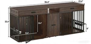 Cuccia per Cani in Legno con Doppio Scomparto, 2 Cassetti e Armadietto - Bestseller in Offerta - Product Image 2