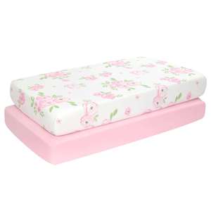 Toddler Kids <strong>Bedding</strong> 2 Pack 95%Bamboo 5%Spandex Baby Fitted Crib Sheet Mattress Wrapping Easy Clean Hypoallergenic Eco Friendly - Product Image 1