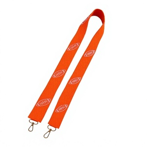CRYSTAL CRAFT Vintage Eco-friendly Orange Webbing Strap with White Logo Pattern Beaded Hooks Functional <b>Accessory</b> for <b>Handbags</b> - Product Image 1