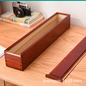 Caja de Madera de Alcanfor para Caligrafía y Pintura, Rectangular, 8.2cm de Alto, Hecha a Mano, Caja de Almacenamiento para Regalos y Manualidades - Product Image 5
