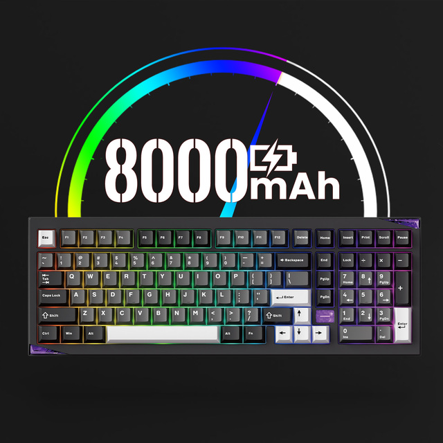 AKKO Mineral 02 OEM Mechanical Keyboard 1800 Compact Size Rapid Disassemble 8000mAh Battery RGB Backlit 1000Hz Polling Gaming