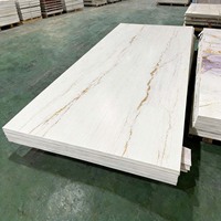 Panneau mural et plaque en PVC plastique alternatif au marbre 1220*2440*3mm / Feuille de marbre PVC avec revêtement UV