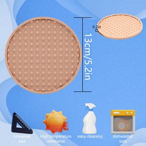 แผ่นรองแก้วซิลิโคนแบบใหม่ ออกแบบโลโก้ได้ตามต้องการ ทนความร้อน กันลื่น รูปทรงกลม สำหรับของขวัญส่งเสริมการขาย - Product Image 3