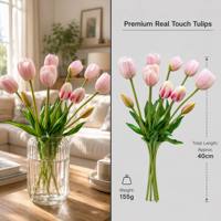 Bouquet de 5 tulipes réalistes au toucher naturel, fleurs artificielles pour mariage, décoration de la maison, fête, événement