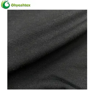 Anti-geur Organische Zwarte Kleur Breien Jersey Spandex Bamboe Lyocell Stof Voor T-shirt