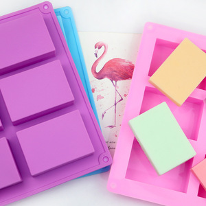 Minghao 6-Cavity Rectangular <b>Silicone</b> Soap Mold For DIY <b>Baking</b> Food Grade Cake Mold - Product Image 1