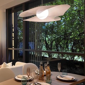 Lustre <span class=keywords><strong>Arturo</strong></span> Alvarez Simple et Créatif en Acier Inoxydable Blanc, Style Art Français, LED Central, pour Salon, Salle à Manger, Bar - Product Image 1