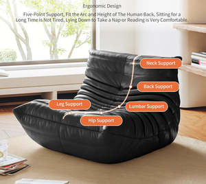 Fauteuil <span class=keywords><strong>Togo</strong></span> de luxe OEM en cuir véritable, pliable, compressé, style moderne en velours côtelé pour un confort optimal - Product Image 3