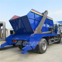 Camion à benne basculante hydraulique Dongfeng 4x2 6 roues 10 tonnes 12 tonnes, benne à ordures mobile, benne à ordures