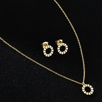 Conjunto de Joyería de Acero Inoxidable con Diseño de Oso Teddy, Collar y Aretes para Mujer, Joyería Sencilla, Regalo, Éxito de Ventas en Europa