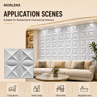 Panneaux muraux 3D en PVC ignifuges et imperméables MORLENX avec relief géométrique pour fond de télévision et intérieurs de restaurants