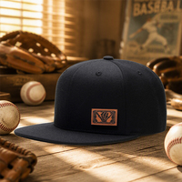 Topi Snapback 6 Panel Model Flat Bill Berstruktur dengan Bordir 3D Custom Campuran Wol untuk Merek dan Tim Grosir