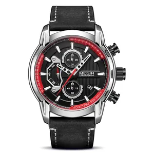 Megir 2104 оригинальные мужские кварцевые наручные часы с дисплеем даты часы 30 м водонепроницаемые Роскошные деловые часы