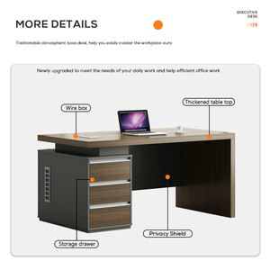 Juego de <span class=keywords><strong>escritorio</strong></span> <span class=keywords><strong>y</strong></span> silla de oficina Mesas de oficina modernas ejecutivas Mesa de oficina pequeña de madera Diseño moderno - Product Image 4