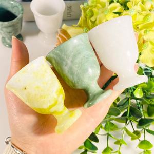 Commercio all'ingrosso naturale di alta qualità di cristallo di <span class=keywords><strong>giada</strong></span> tazza di <span class=keywords><strong>pietra</strong></span> di <span class=keywords><strong>colore</strong></span> diverso 6.5cm tazze per la decorazione domestica - Product Image 5