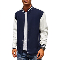 Veste universitaire en laine mélangée avec logo personnalisé, fabrication directe d'usine, pour homme, hiver, manches en cuir