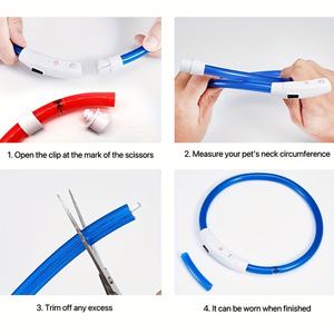 <span class=keywords><strong>Collar</strong></span> LED para Perro Personalizado por el Fabricante, Ajustable, Recargable Tipo C, Luminoso para la Noche, Luz Antiperdida, Brillante de PVC Sólido - Product Image 3