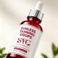 Formule de gouttes autobronzantes OEM avec mélange botanique pour un éclat naturel bronzé soleil, autobronzant visage et corps à absorption rapide