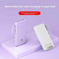 Nouvelle vente flash : chargeur portable à charge rapide 4 en 1 avec câble intégré, batterie externe 10000 mAh, chargeur de téléphone portable, batterie externe 10000 mAh
