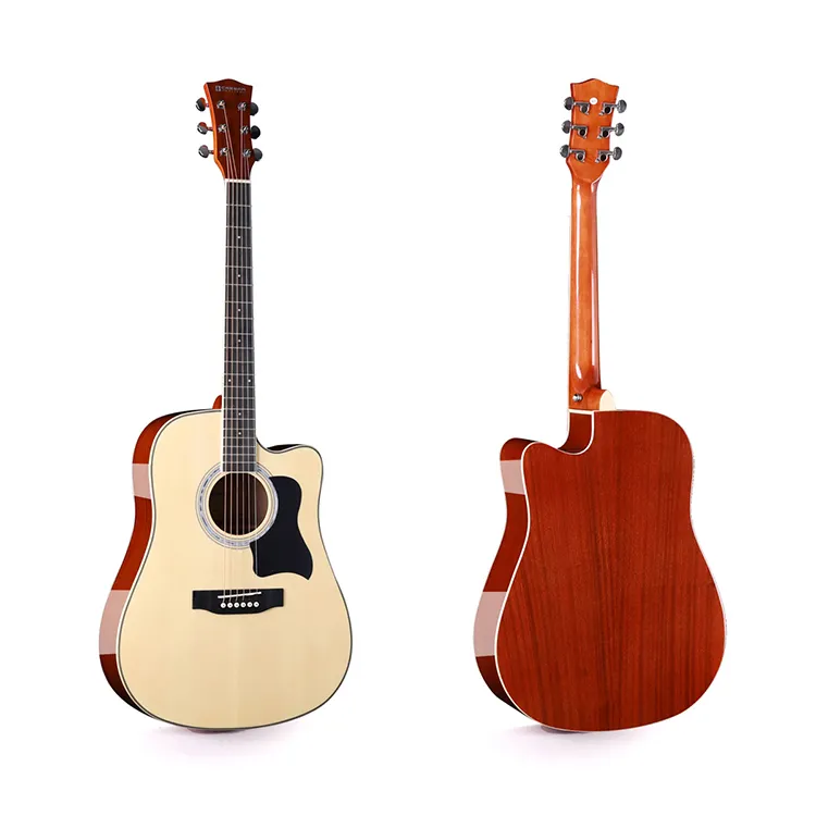 Wholesale/Custom Chinese factory direct sale 41 inch Spruce/Sapele top cutaway 6Strings Acoustic Guitar for beginner X-416C