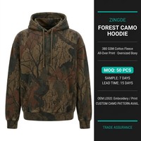 Hoodie V-Neck Camo Acid Wash 460gsm 100% Katun Berat, Ukuran Besar, Model Kotak, Custom, Hoodie Pria Berat, Vintage