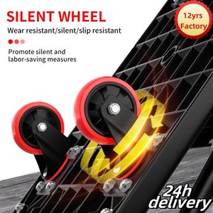 Carro de mano de cuatro ruedas, carro de goma de plástico plegable de 300kg, plataforma para compras, herramientas de almacenamiento, uso Industrial OEM - Product Image 2