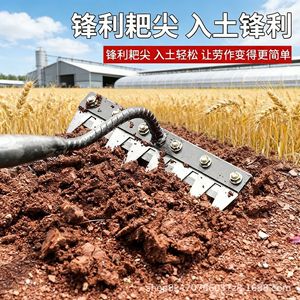 Garden Rake Steel Head 14 Tines Wood Handle Soil Turning Weeding Tool For Yard And Farm Use - Product Image 5