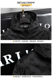 Áo khoác nam vải <span class=keywords><strong>canvas</strong></span> kiểu mới 2025, cổ đứng, có mũ, phong cách đường phố mùa thu, họa tiết chữ cái - Product Image 5
