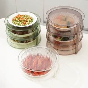 Cubierta de Alimentos Apilable Multicapa Reutilizable, Tapa de Plástico Transparente para Conservación de Calor, Protector Antimoscas para Cocina - Product Image 2