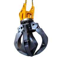 Pince hydraulique CE en forme de lotus pour excavatrices Cat Komatsu Doosan Hyundai Volvo, 4 doigts, 5 doigts, type multi-citron vert