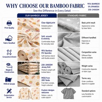 Tissu en jersey de bambou de qualité supérieure, imprimé numériquement sur mesure, pour vêtements de bébé, pyjamas, vêtements de détente